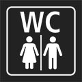 WC, kvinna och man symbol